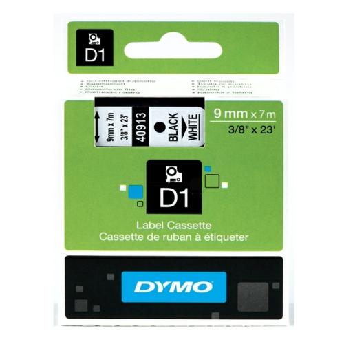 Dymo etiķetes melns uz balts (40913 / S0720680), 9mm, laminēts