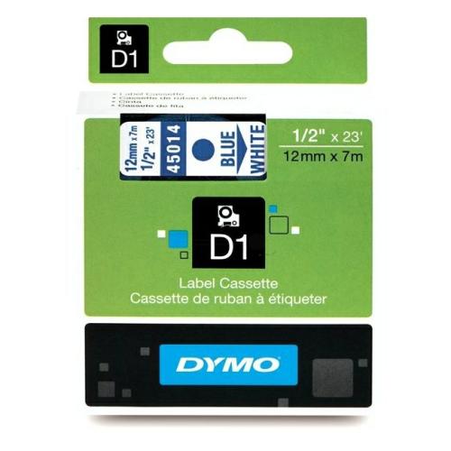 Dymo etiķetes zils uz balts (45014 / S0720540), 12mm, laminēts