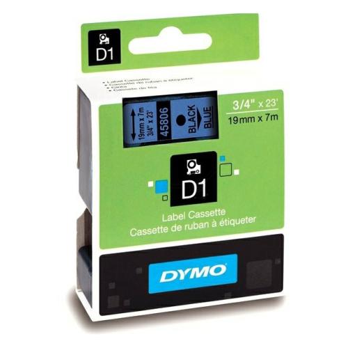 Dymo etiķetes melns uz zils (45806 / S0720860), 19mm, laminēts