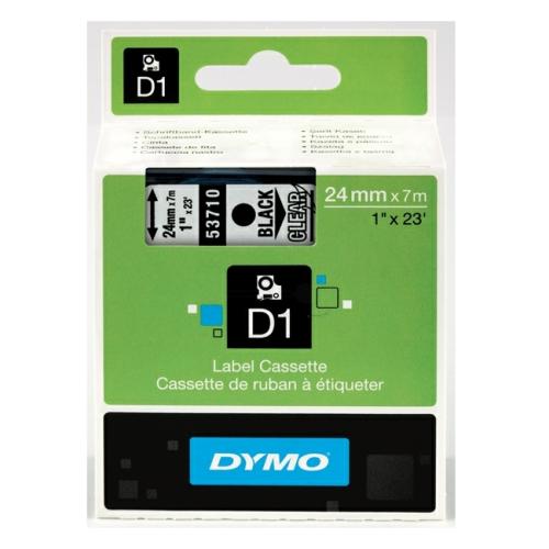 Dymo etiķetes melns uz caurspīdīgs (53710 / S0720920), 24mm, laminēts