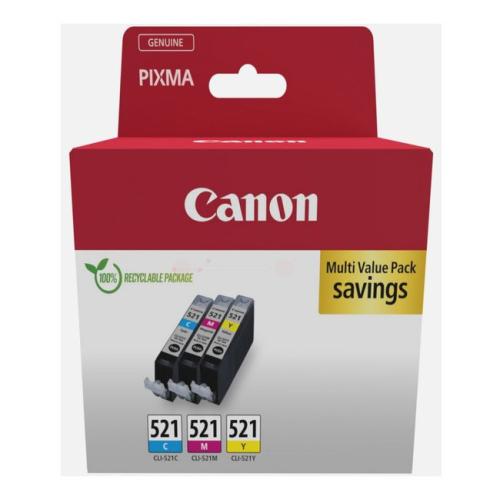 Canon drukas kasetne zils / magenta / dzeltens (2934B010 / CLI521) (multipack)