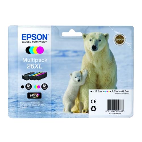 Epson drukas kasetne melns / zils / magenta / dzeltens (C13T26364010 / 26XL) (multipack, high capacity)