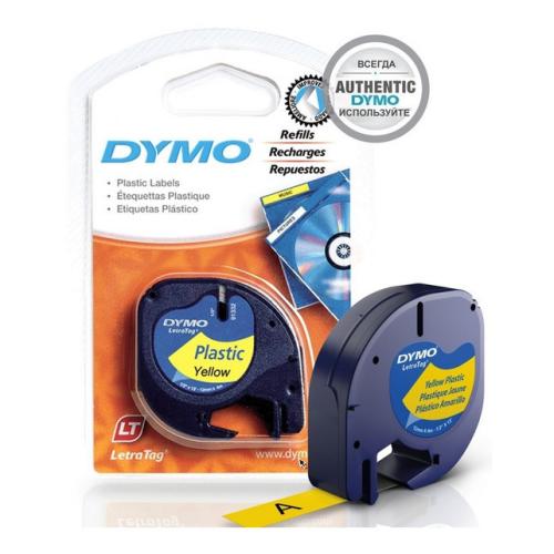 Dymo LetraTag lente dzeltens (91202 / S0721620), 12mm