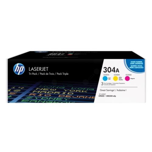 HP tonera kasetne zils / magenta / dzeltens (CF372AM / 304A) (multipack)