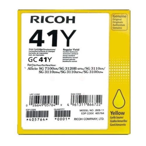 Ricoh drukas kasetne dzeltens (405764 / GC41Y)