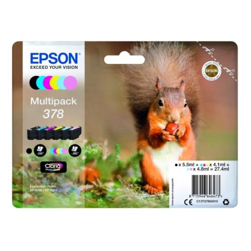 Epson drukas kasetne melns / zils / magenta / dzeltens / cianfotogrāfija / magenta fotogrāfija (C13T37884010 / 378) (multipack)