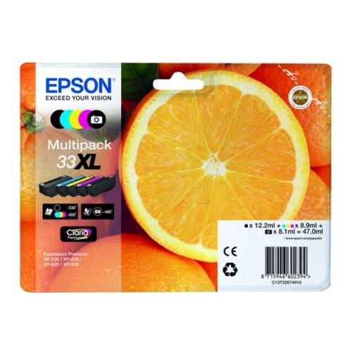 Epson drukas kasetne melns / melna fotogrāfija / zils / magenta / dzeltens (C13T33574011 / 33XL) (multipack, high capacity)