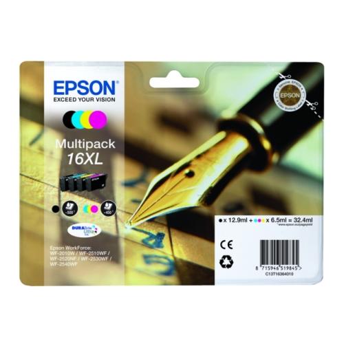 Epson drukas kasetne melns / zils / magenta / dzeltens (C13T16364012 / 16XL) (multipack, high capacity)