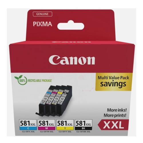 Canon drukas kasetne melns / zils / magenta / dzeltens (1998C005 / CLI581XXL) (multipack, high capacity)