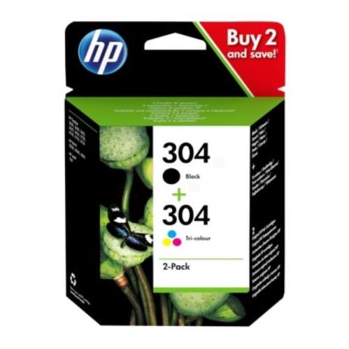 HP drukas kasetne melns / krāsa (3JB05AE / 304) (Divkāršs iepakojums, multipack)