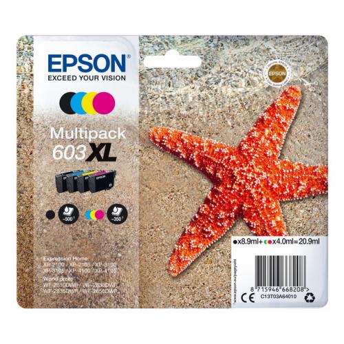 Epson drukas kasetne melns / zils / magenta / dzeltens (C13T03A64010 / 603XL) (multipack, high capacity)