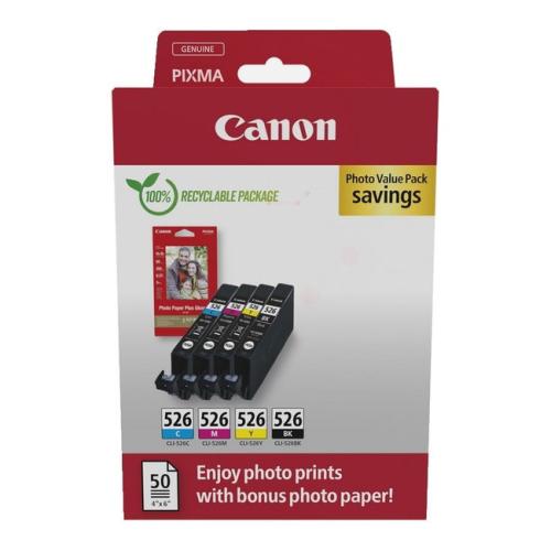 Canon tintes kasetne / fotopapīrs melns / zils / magenta / dzeltens (4540B019 / CLI526) (multipack)