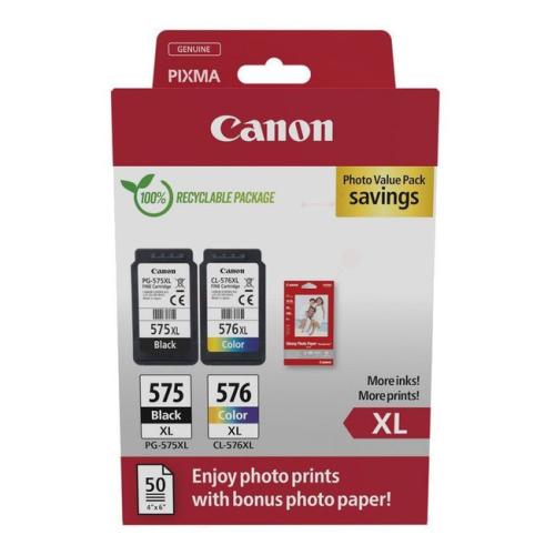 Canon drukas kasetne melns / krāsa (5437C006 / PG575XL+CL576XL) (Divkāršs iepakojums, multipack, high capacity)